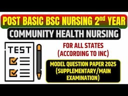 Post Basic Bsc Nursing 2nd Year Community Health Nursing Question Paper 2025