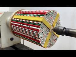Craft Woodturning Products - Ideas Paper Straws Into A Work Of Art With Wood Lathe