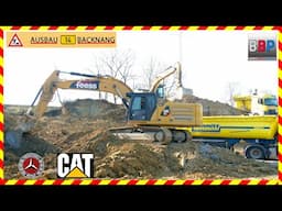👷 CAT 336 & Mercedes Sattelkipper, B14 Backnang, 2025.  Teil 1 #caterpillar336