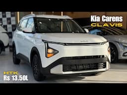 New 2025 Kia Carens Clavis HTK 🔥 Rs 13.50L | Most Value for money variant ⁉️ || White Colour Review!