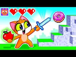 Minecraft Game Adventures | Lost In the Game World Challange for Kids | Purr-Purr Tails
