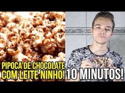 PIPOCA DOCE DE CHOCOLATE PRONTA EM 10 MINUTOS APENAS COM INGREDIENTES QUE VOCÊ TEM EM CASA!