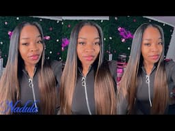“Flawless & Natural! How to Install a Yaki Straight V-Part Wig | NO GLUE !! FT. Nadula Hair