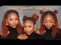 MINI TWIST AND CRISS CROSS HAIRSTYLE | PROTECTIVE STYLE | HOTBRAIDS