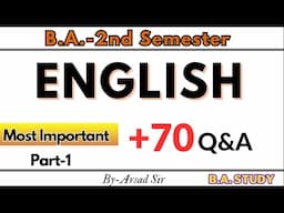 Top 70 most important questions of BA 2nd semester English