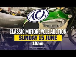 LIVE CLASSIC MOTORCYCLE AUCTION! Anglia Car Auctions June 2025 sale