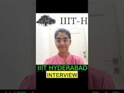 IIIT H Interview #shorts | iiit Hyderabad Interview preparations