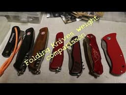 Weight comparisson, Folding knives for Fishing, my selection