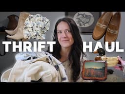 These VINTAGE WESTERN Thrift Finds Have Me in a Chokehold! (try on & home decor haul)