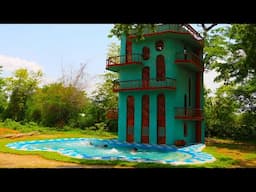 [Full Video] How To Build My Dream Villa And Design Swimming Pool By Ancient Skills In Forest