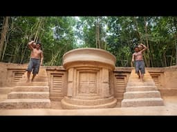 Building The Most Amazing Underground Home Villa with Surrounding Swimming Pool by Ancient skills Pa