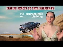 Italian Girl First Time Reacts To Tata Harrier EV Elephant Rock Challenge