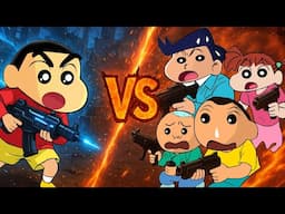 Shinchan Challenged His Friends In Free Fire 😱🔥 | Shinchan Playing Free Fire Max | Funny Game 😂