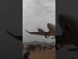 Twin Engine Aircraft Takeoff Nearly Clips the Crowd!