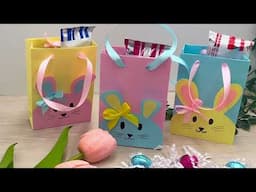 DIY Easter treat bags | How to make paper treat bags for Easter | Bunny theme party paper bags