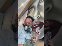 Painting a beautiful plastic wall #spraypaintingart #mural #muralproject  #art #spraycanart