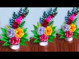 beautiful flower bouquet making with paper / diy flower bouquet