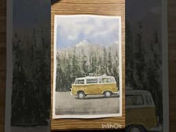 “Road trip” , Posted in the Etsy shop! #folk #paintingwatercolor #painting #art #vanlife