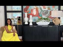 "Small Space, Big Luxe: Family Room Makeover with Oversized Art & Smart Design!"