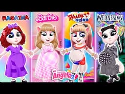 My talking Angela 2 | Pregnant Harley Quinn VS Ragatha Vs Barbie Vs Wednesday | cosplay