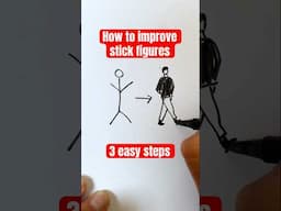 How to improve stick figure drawings step by step #drawing #painting #arttutorial #howtodraw