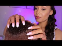 ASMR Relaxing Hairplay & Scalp Massage For Sleep💆🏻‍♀️ Hairline Scratching, Brushing, plucking