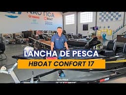 Nova Hboat Flash confort 17 com EVA e motor Yamaha F60. Lancha de pesca esportiva