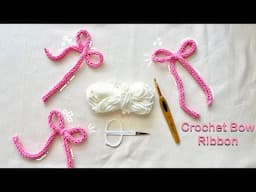Easy Crochet Ribbon Wall Decoration Tutorial | Crochet Bow DIY