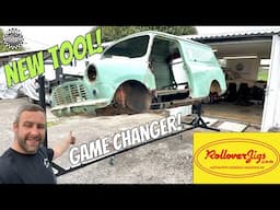 BEST NEW TOOL EVER! Classic Mini Van Restoration - Rollover Jig!