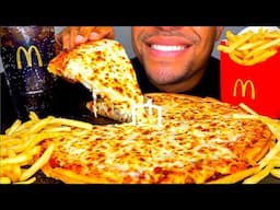 ASMR | CHEESIEST CHEESE PIZZA MCDONALD'S FRENCH FRIES | EATING SHOW MOUTH SOUNDS | NO TALKING MUKBAN