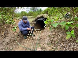 Build a secret underground shelter and survive the night