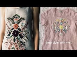 Embroidering a shirt inspired by a dress I made a while back