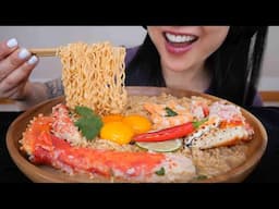 KING CRAB TOM YUM NOODLE SOUP (ASMR EATING SOUNDS) NO TALKING | SAS-ASMR