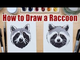 Cute Raccoon Watercolor Tutorial for Kids – Step-by-Step Drawing & Painting!