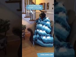 HOW TO CROCHET BLANKET - STEP 4-Changing Yarn Color