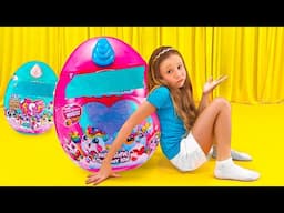Nastya plays interesting games with children