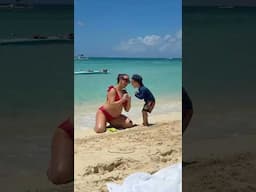I thought the beach was supposed to be relaxing! !#beachworkout #fitmom #caymanislands #beach