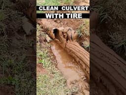 Clean Culvert With Lawn Mower Tire