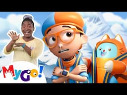 Let's Climb Mount Everest! 🗻 | Blippi Wonders | Cartoons in ASL