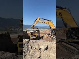 Caterpillar Excavator Working On A Road Construction Project!