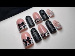 PRESS ON NAIL TUTORIAL 🖤 3D nail art | 3d drip nail tutorial, cow print nail art, zebra print art