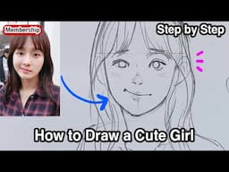 How to Draw Cute Girl / Step by Step
