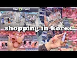 shopping in korea vlog 🇰🇷 skincare & makeup haul 🍀 spring new items at Oliveyoung 올영세일