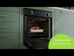 Forno de embutir a gás Consul 78L preto com grill e timer sonoro - COA84CE