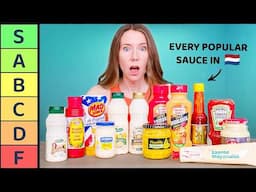 RANKING DUTCH FRY SAUCES ON A TIER LIST 🇳🇱 (americans try dutch food)