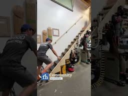 Guy Demonstrates Folding Staircase Design