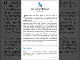 Pão Diário: Um em Um Milhão - WMB