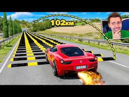 CARRO A 300km/h vs 100 LOMBADAS no BeamNG Drive Multiplayer!