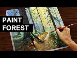 Painting Forest Easy in Acrylics | Time-lapse | JMLisondra