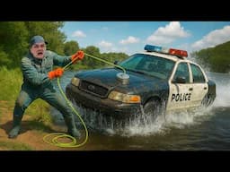Found a POLICE CAR Underwater While Magnet Fishing! *Police Called*